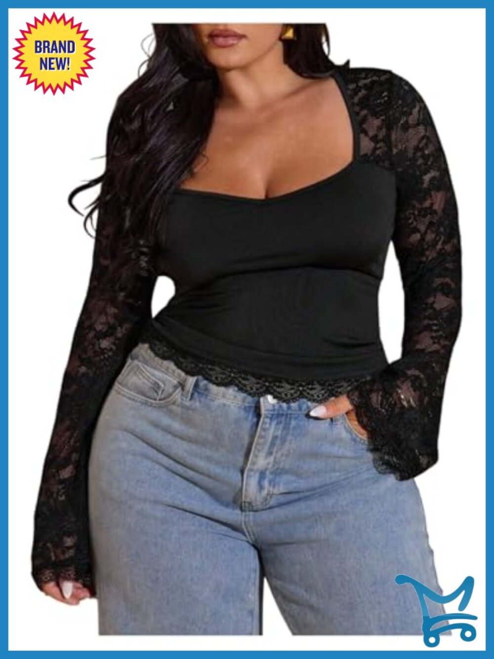 Plus Size Lace T Shirt Tie Backless Mesh Long Sleeve Going Out Top